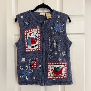 Bobbie Brooks Christmas Embroidered Grandma Vintage Sweater Vest - Women's S